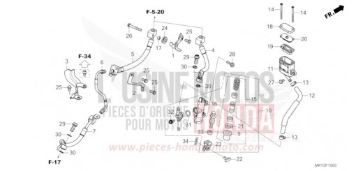 MAÎTRE-CYLINDRE DE FREIN ARRIÈRE CBR650RAM de 2021
